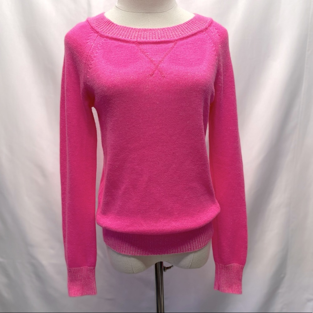 Gap Crew Neck Sweater Bright Pink Sz Xtra Small